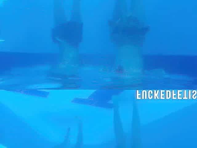 2 beauties pool underwater getting lascivious