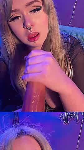 Your Sexy Breasty Golden-haired DATE deepthroats your PENIS
