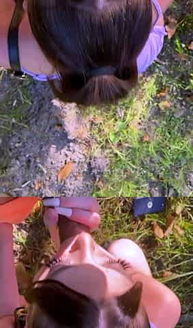 Mature brunette amateur giving a great POV blowjob