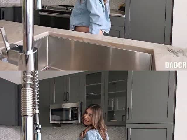 Brunette Mila Milkshake Gives Head To Her Stepdad - Pov Blowjob And Anal