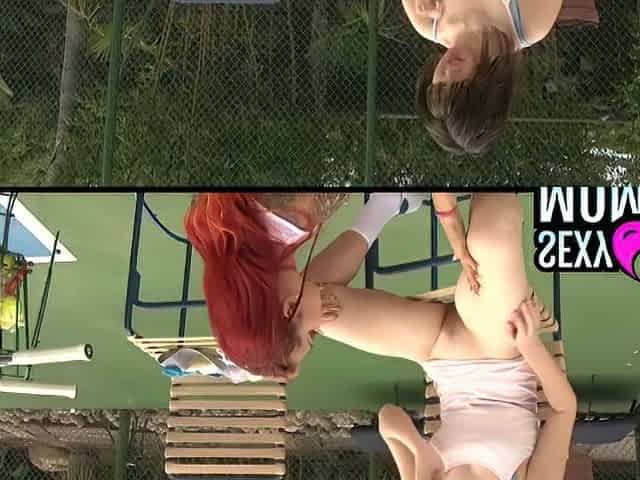 Asian beauties Kimberly Chi and Katelyn Kei enjoying pool fun