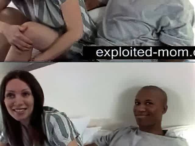 Hawt Breasty brunette hair mother I'd like to fuck taking large ebony ramrod in Mama Interracial Movie scene