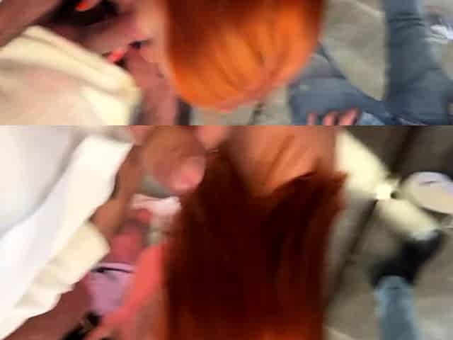Playgirl earns a facial after a booty group sex