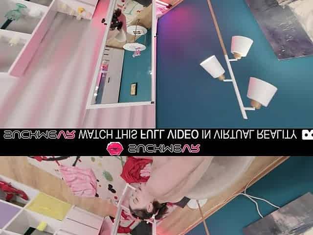 Breasty lustful angel Rebecca Nikson drilled her lover,in VR.