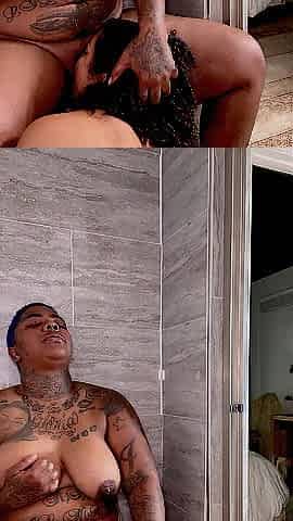 DUDE GETS TWAT ATE IN SHOWER