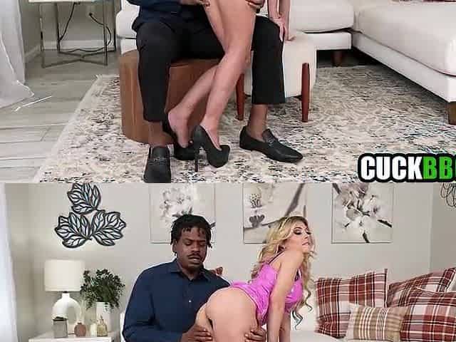 Pitiful Cuckold Spouse Sharing Wife With Ebony Bull