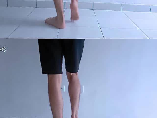 Lengthy legs and hawt feet doing squats during the time that stripping