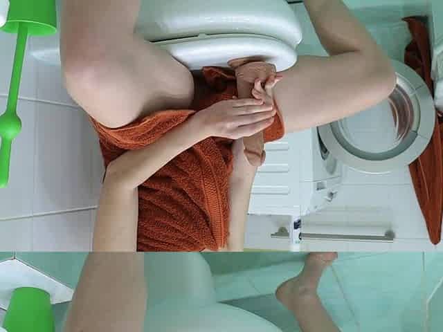 Hid From My Old Spouse in the Throne room and Screwed Myself With a Large Sextoy. AnnaHomeMix