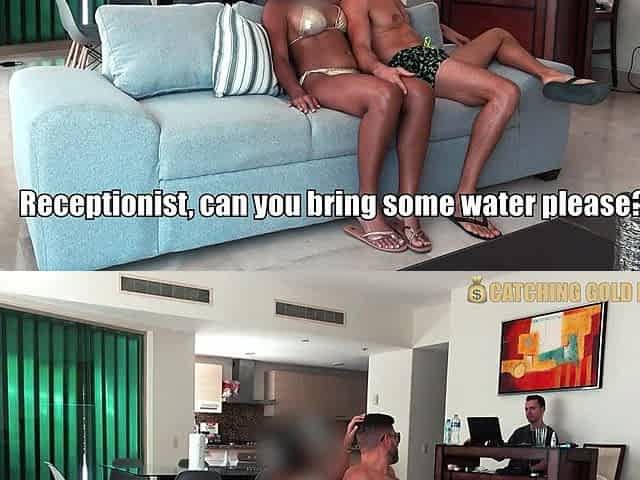 Big JUGS dark ebony spic receives passionate white guy
