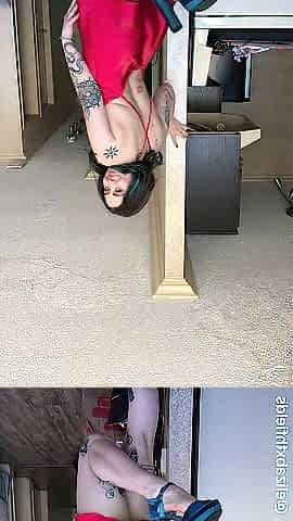 Amateur Gal Next Door Teases U in Red Slide Costume