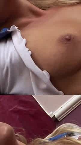 Playing with her friend's pussy excites her and makes her wet