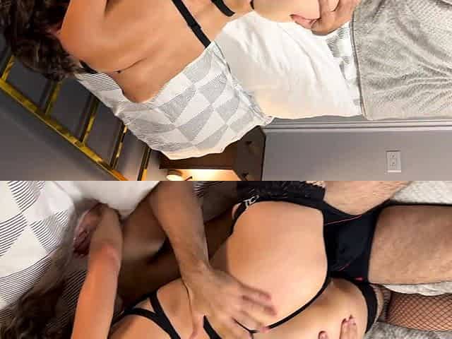 Wife Creampied with cum on face and dildo in ass while