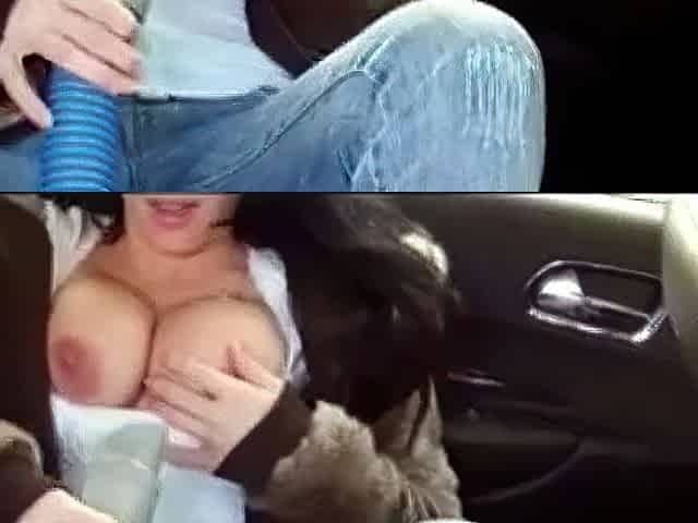 Cleo masturbating with the car wash vacuum