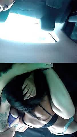 I scissor with my ally in her spouse's car and this chab makes us a movie scene