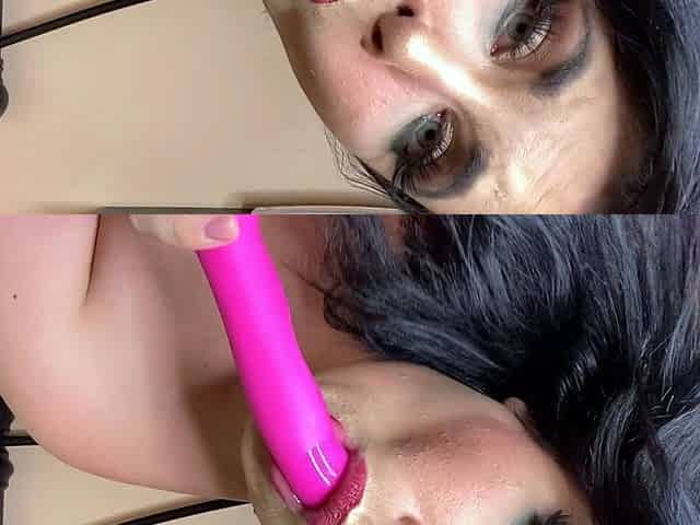Stacked brunette goes solo toys and masturbation
