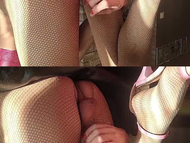 Live Cam4 Barbie in Fishnet Tights, Butterfly Strap and High Stiletto Heels, Wakes up