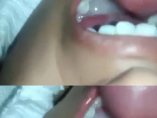 le gusta la leche en su boca