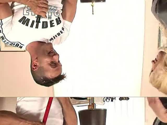business woman anal screwed by cleaning stud