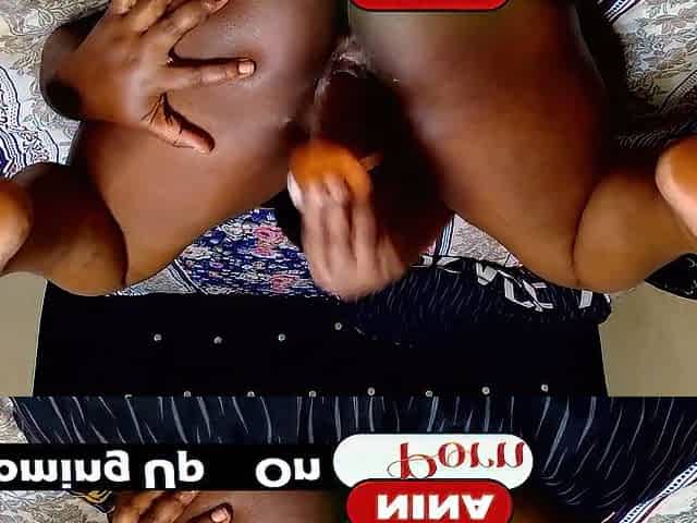 Black Cutie Have a fun Her Large Dido in Her Pink Cunt