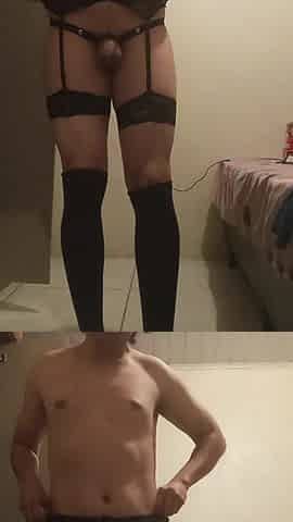 Sissy ensinando a colocar a castidade