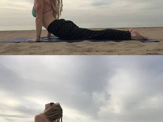 Beach Yoga in Bikini Top