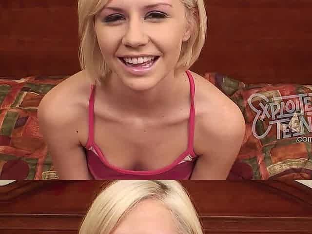 Slim golden-haired teen sucks and bangs in this POV movie