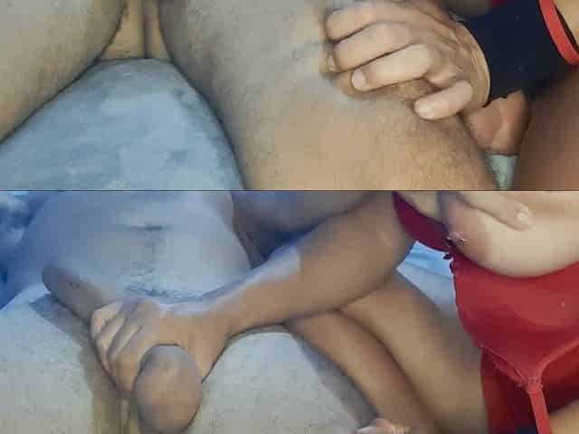 My Girl Make Me a Delicious Handjob with Oil, Licks, Spits and Much Horny
