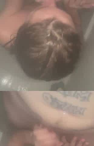 Getting him additional clean in the shower