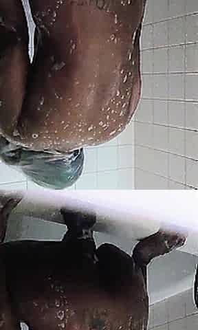 Riding schlong in the bathtub