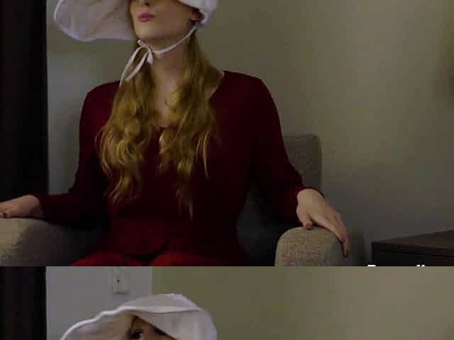 Blonde teen gives handjob and blowjob