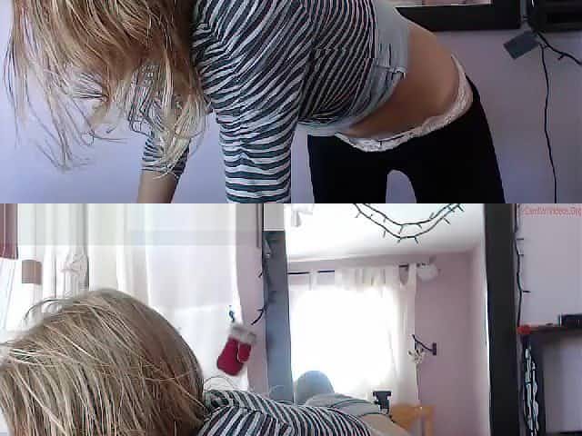 Skinny Blonde yoga pants pink bra coconut_girl1991_060217 chaturbate REC