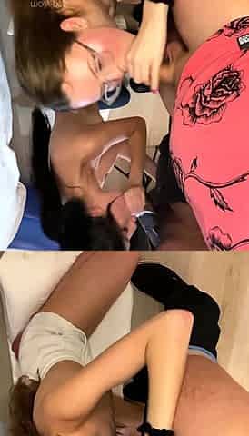 Tan blonde MILF sucks and fucks a big cock