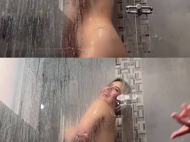Blonde Latina Girl With Big Tits Fucks In The Shower When Her Parents Are Not At Home Facial