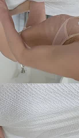 Sheer Lingerie on Tight Skinny Fit Babe