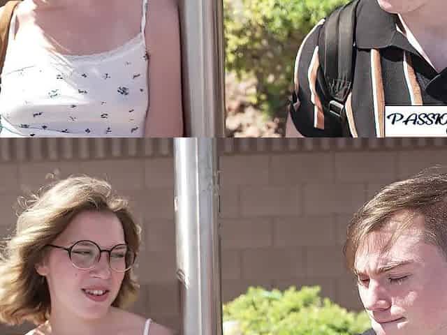Summer break hookup between sexy nerd and rod
