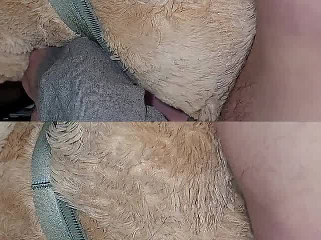 Cumming on my Teddy Bears butt