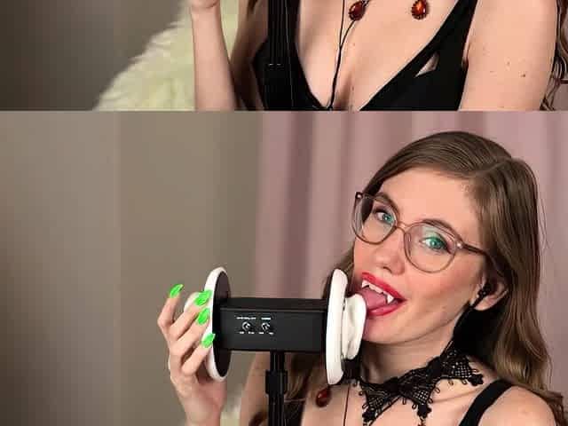 Emma Ruby Vampire Ear Licking