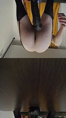 Femboy in chastity rides unfathomable during the time that his cage swings