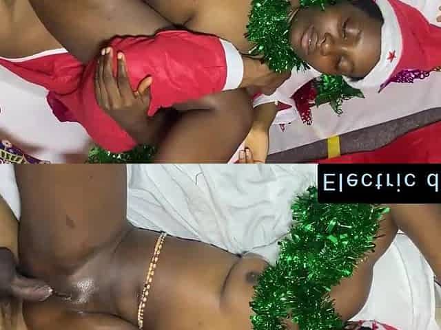 Large rod Santa gift creampie Black baddie hardly any hours previous to Xmas