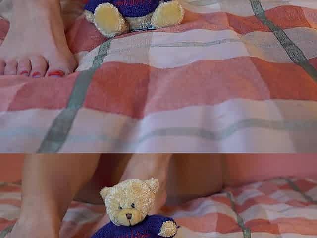 Being Kinky with my teddy bear foot worship Domination