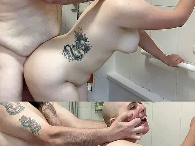 Rebecca Curves gets a rough anal shower fucking