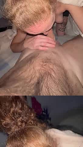 Hot redhead sucks my hard penis