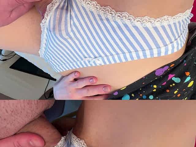 Creampie While Rubbing Friend's Bride's Pussy Through Panties - Don't Stop Cumming in Me