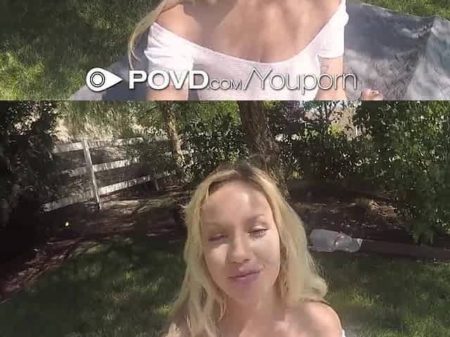 POVD Breasty thick lipped golden-haired Kylie Page banged after picnic