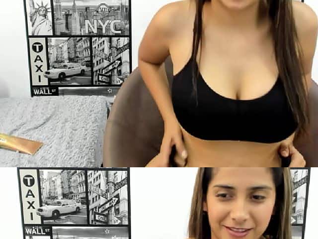 Colombian Chubby Girl Takes Off Black Bikini To Show Big Boobs
