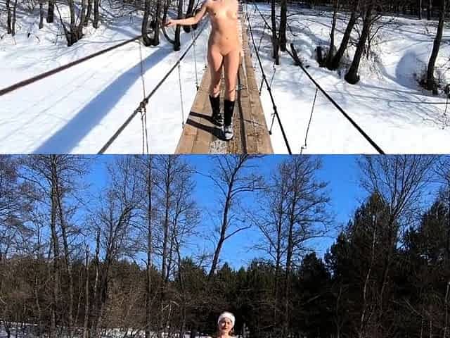 Blonde Russian Amateur Masturbates Outdoors by the River