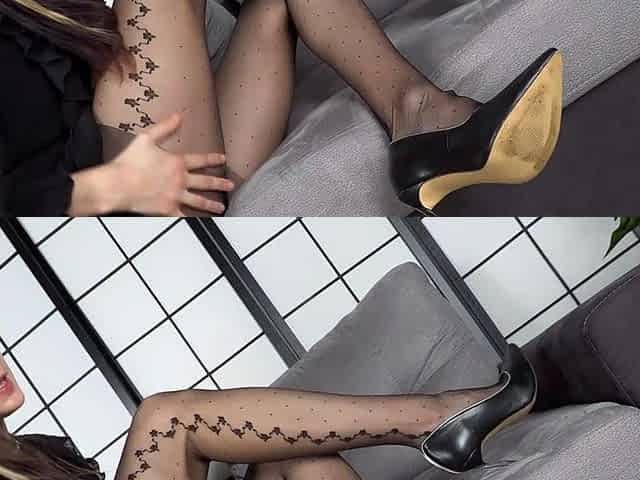 Brunette Missy Sinner Pantyhose Foot