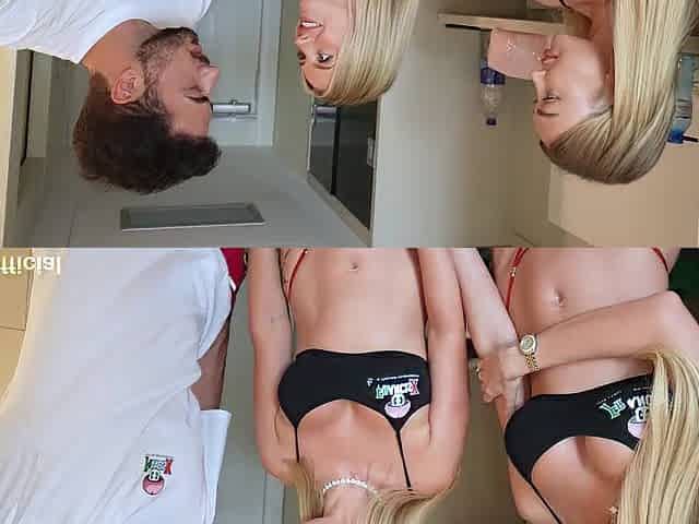Three-some With two Blond Bitches and Last Creampie in Snatch