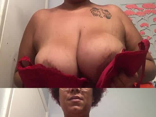 SSBBW hides in washroom and shoves things in her taut twat
