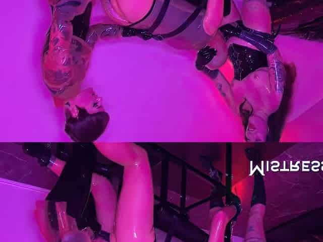 Double Domme Rubber Spit Roast With Miss May